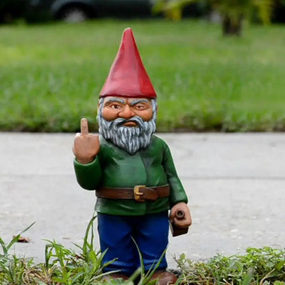 Humorous Garden Gnome Statue with Funny Gesture - Befez