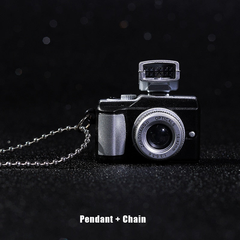Retro Camera Flashlight Pendant Necklace