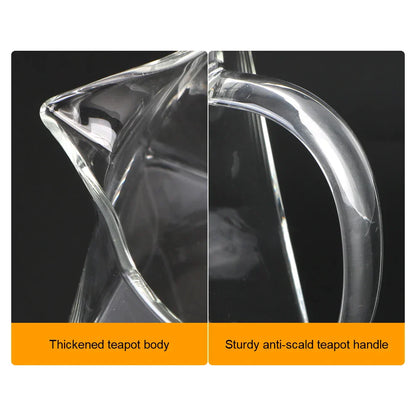 Clear Glass Teapot with Metal Strainer, 550/750/950ml