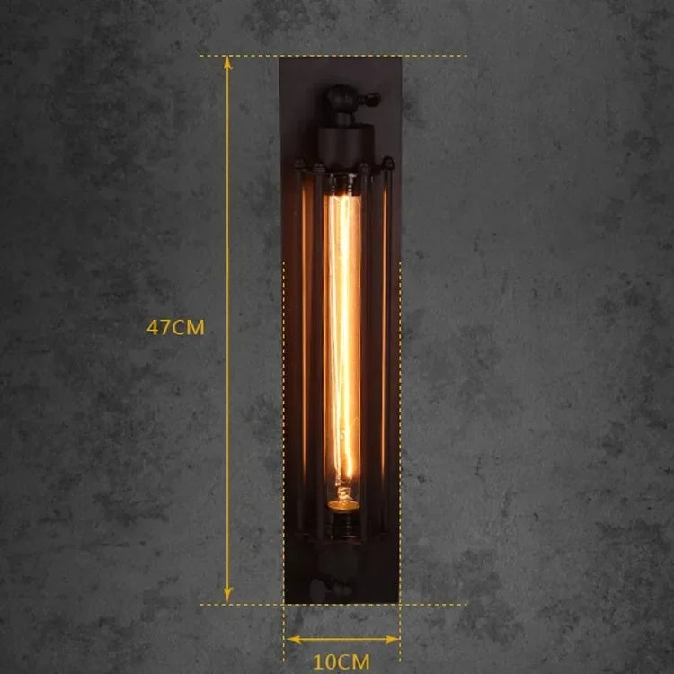 Rustic Metal Wall Lamp Vintage Style Edison Bulb Fixture