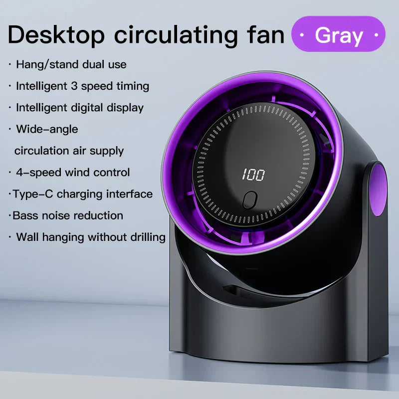 Compact USB Personal Fan with 100 Speed Settings