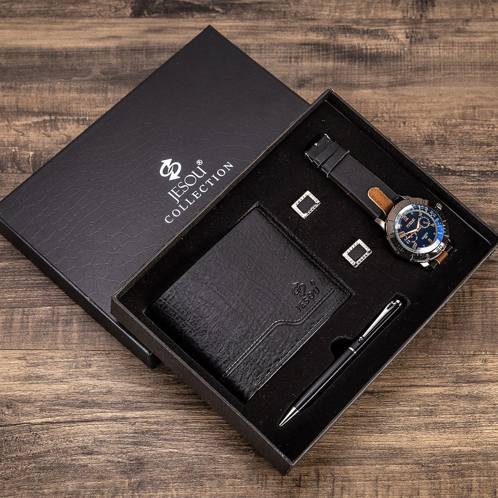 Stylish Men's Leather Watch Box Set