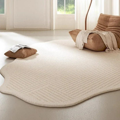 Soft Beige Stripe Area Rug - Befez