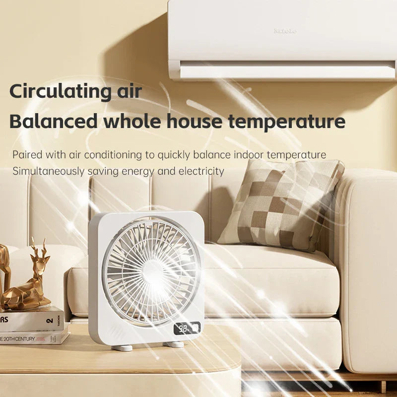 Compact USB Office Fan with 5-Speed Digital Control