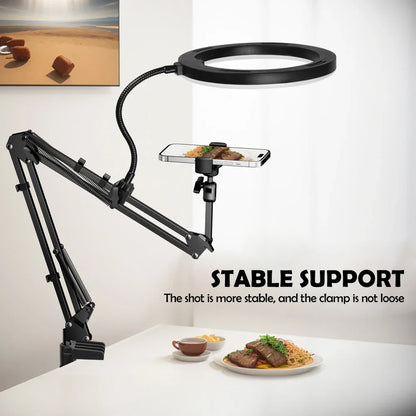 Portable LED Ring Light with Adjustable Arm