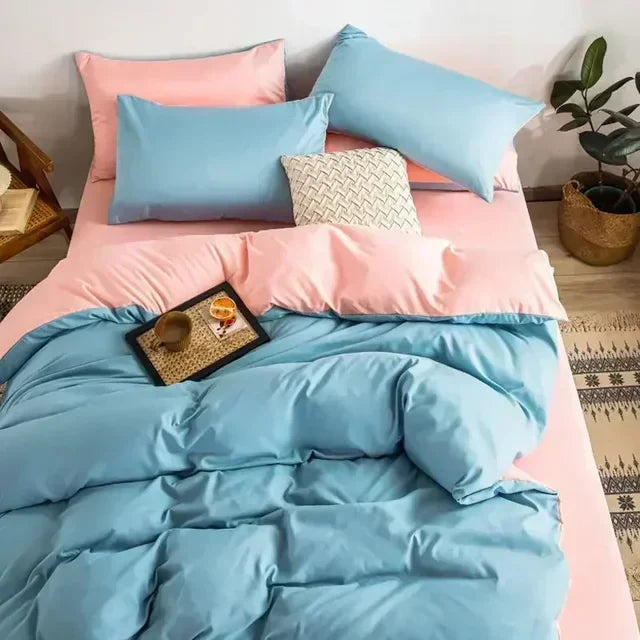 Soft Reversible Duvet Cover Set for Bed