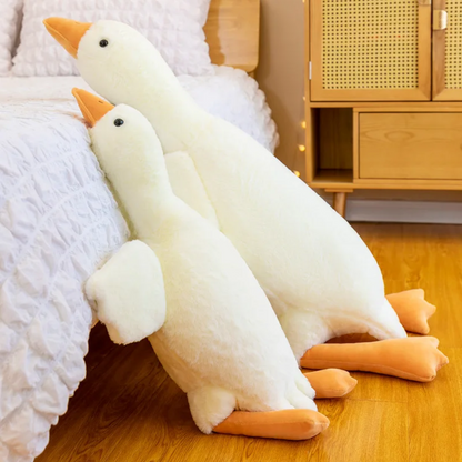 Soft White Plush Goose Cushion Toy