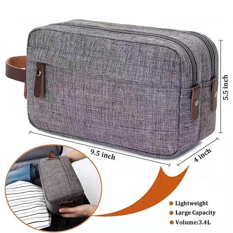 Waterproof Travel Toiletry Bag with Leather Strap