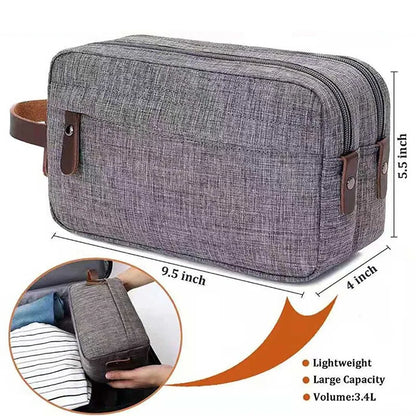 Waterproof Travel Toiletry Bag with Leather Strap