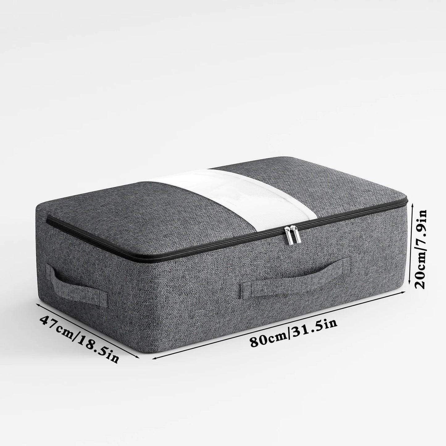 Large Foldable Storage Bag with Zipper and Window Gray