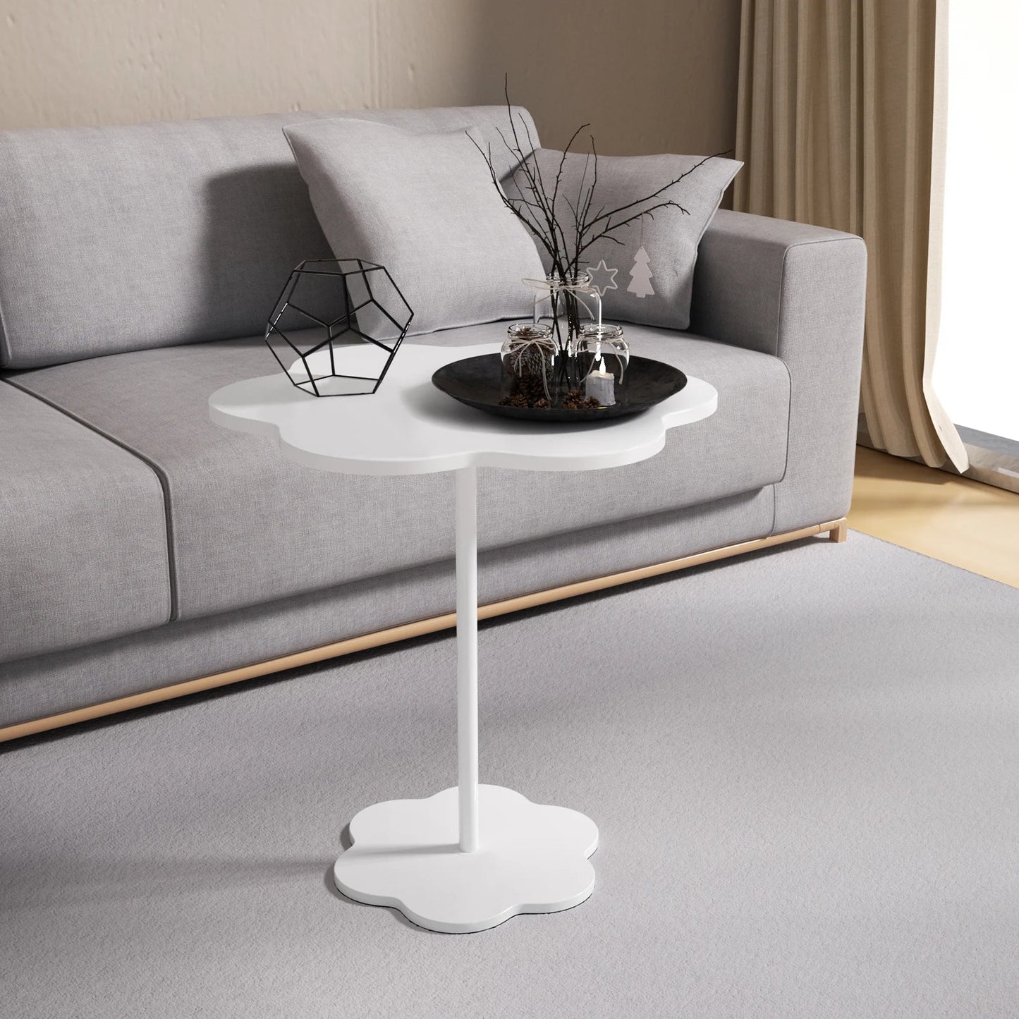 White Cloud Shaped End Table