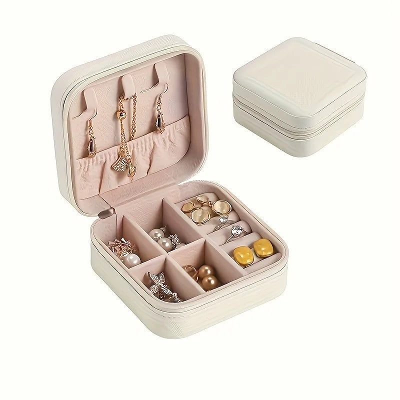 Portable Jewelry Travel Box PU Leather Case