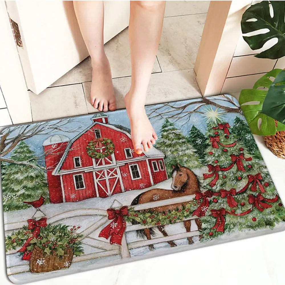 Holiday Cheer Christmas Door Mat