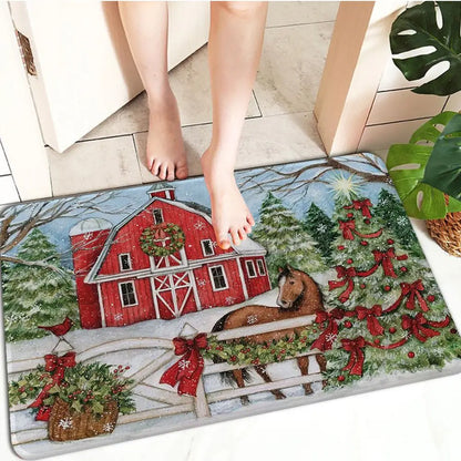 Holiday Cheer Christmas Door Mat