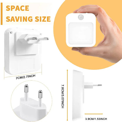 Compact Motion Sensor Night Lamp with Warm White Light
