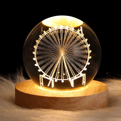 Sparkling Glass Globe Table Lamp
