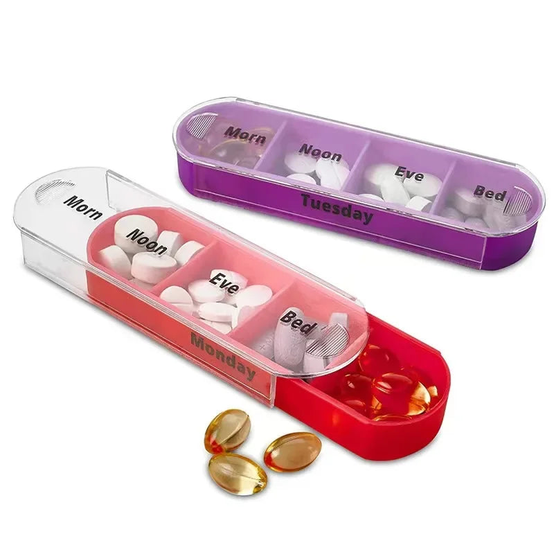 Daily Pill Box Organizer | 7 Day Portable Tablet Case