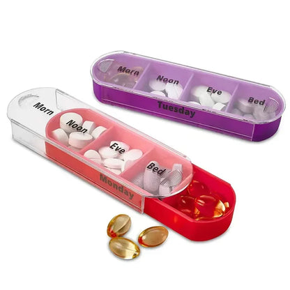 Daily Pill Box Organizer | 7 Day Portable Tablet Case
