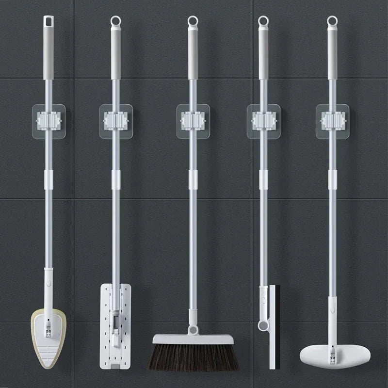 Easy Install Wall Mounted Mop Holder Set of 4