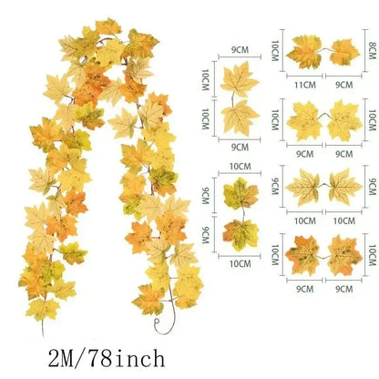 Befez Autumn Artificial Leaf Garland for Home Decor