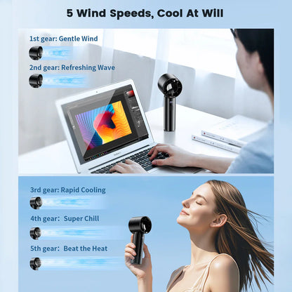 Rechargeable Portable Handheld Fan with 5 Speeds