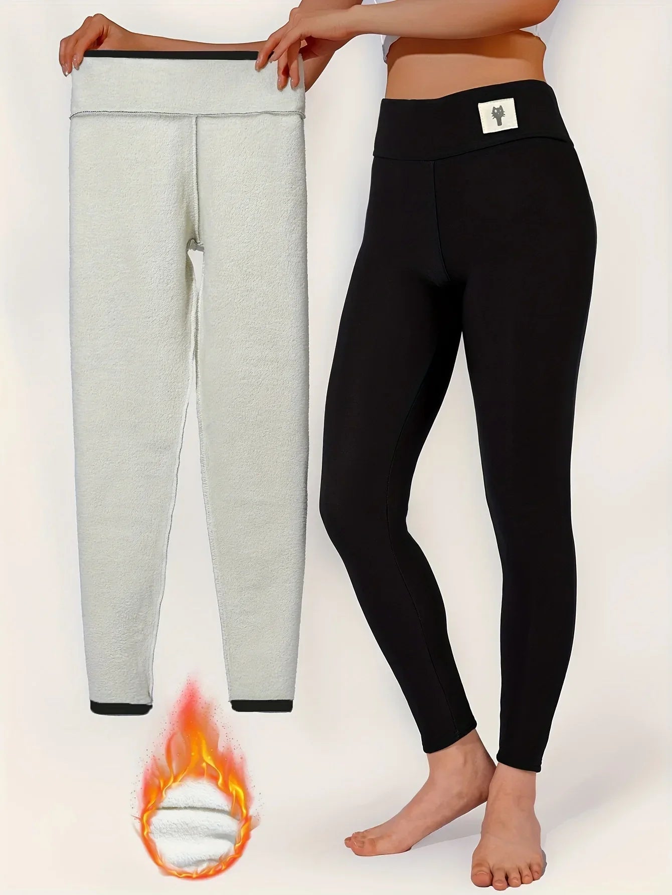 Warm High Waisted Cashmere Leggings for Women