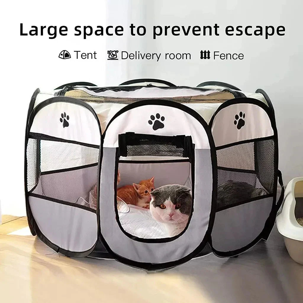Collapsible Pet Playpen Tent for Cats and Small Dogs
