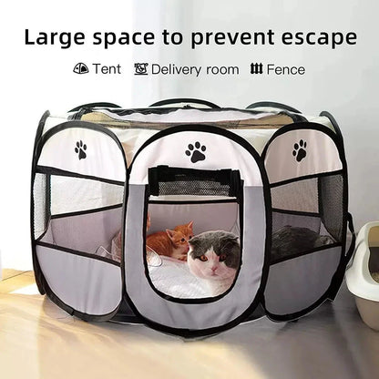 Collapsible Pet Playpen Tent for Cats and Small Dogs