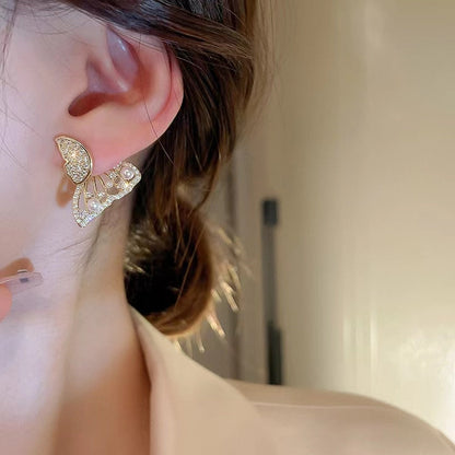 Sparkly Zircon Drop Earrings Korean Fashion Style