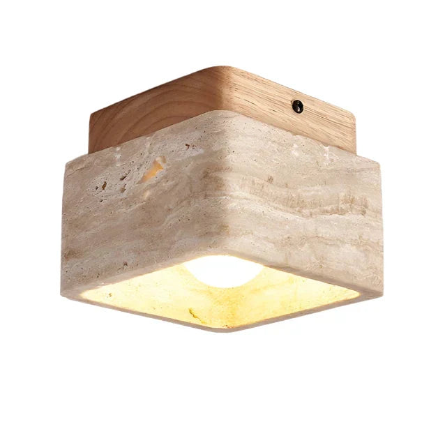 Modern Stone Wood LED Ceiling Light