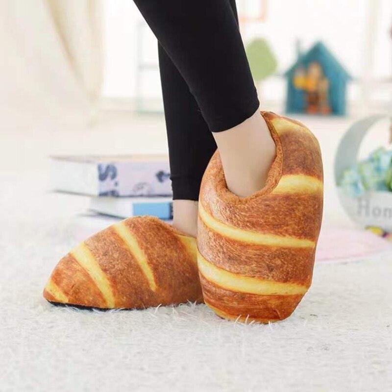 Cozy Warm Bread Print Slippers