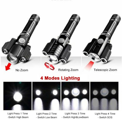 Bright 3 LED Rechargeable Flashlight