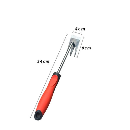 Effective Weed Puller with 3 Prongs Stainless Steel Handle