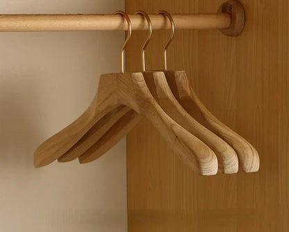 Sturdy Wooden Hangers with Extra Wide Shoulders for Clothes