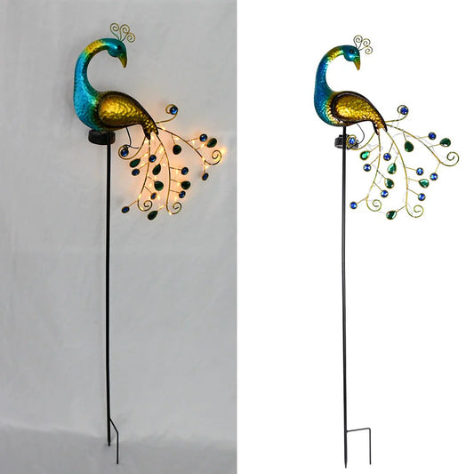 Colorful Outdoor Solar Lantern, Metal Garden Decor Statue - Befez