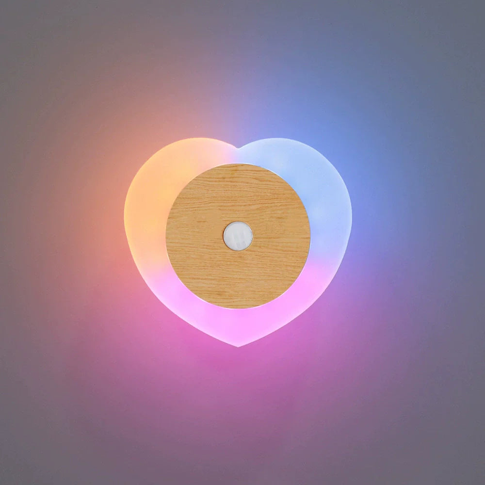 Sparkling Glass Heart Wall Light