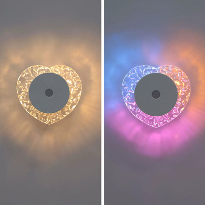 Sparkling Glass Heart Wall Light