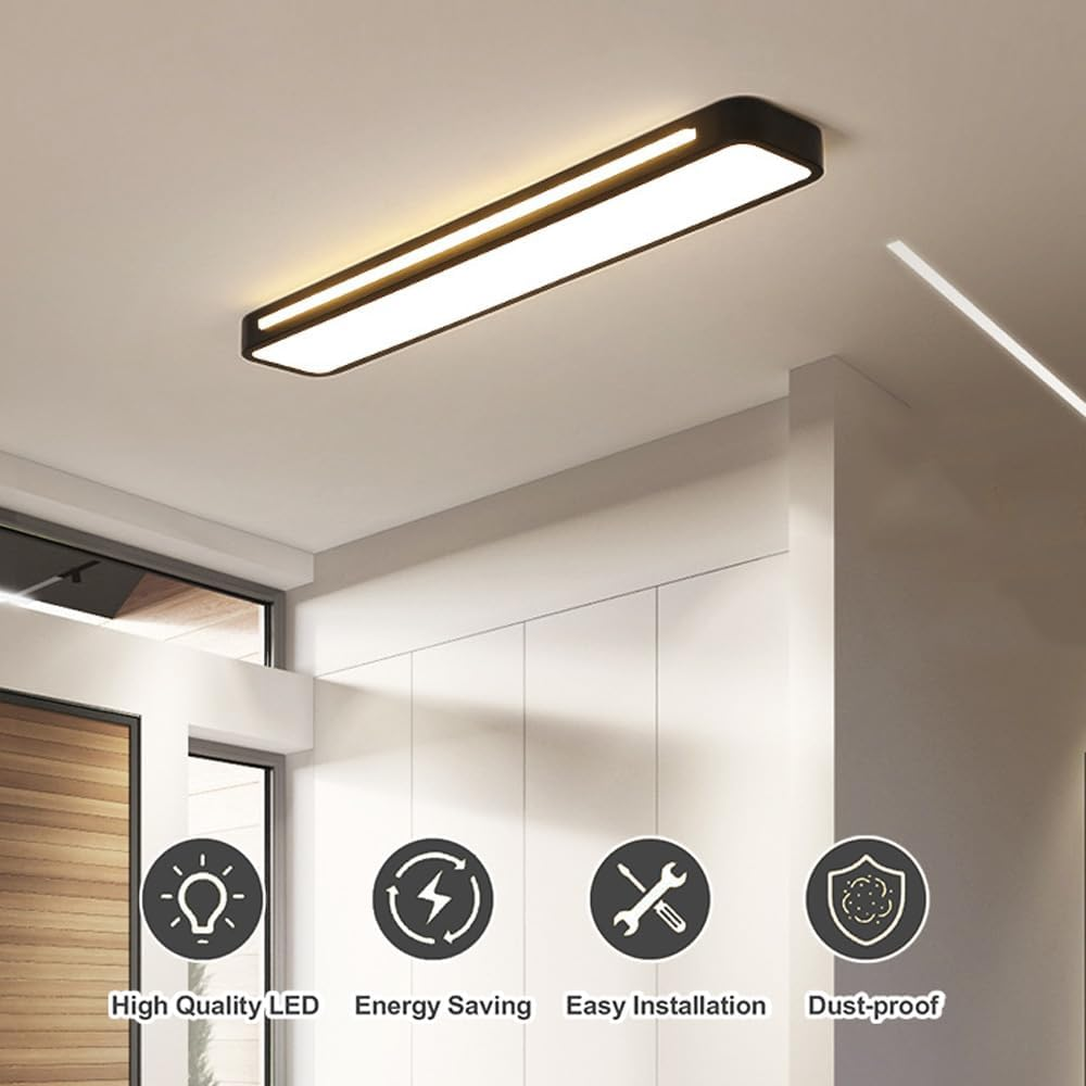 Slim Iron and Acrylic LED Ceiling Light