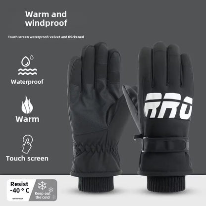 Warm Waterproof Ski Gloves with Touchscreen Fingers