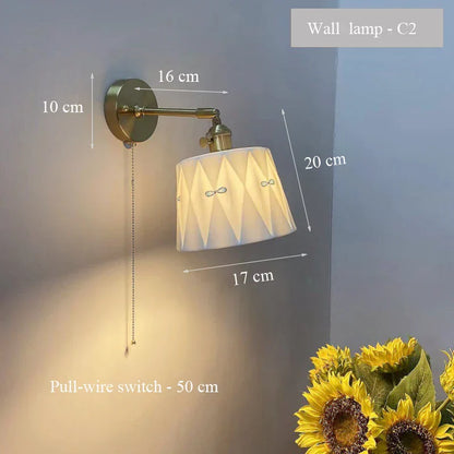 Vintage Style Japanese Wall Light with Switch