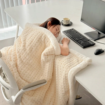 Plush Double Layer Fleece Blanket Ultra Soft Winter Throw