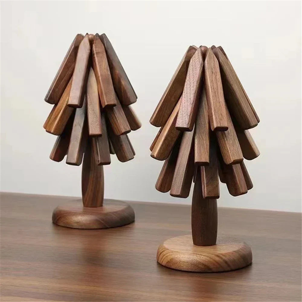 Wooden Tree Coaster Set