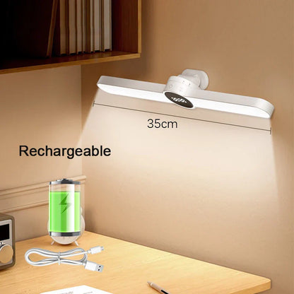 Compact LED Desk Light with Clock and USB Charging