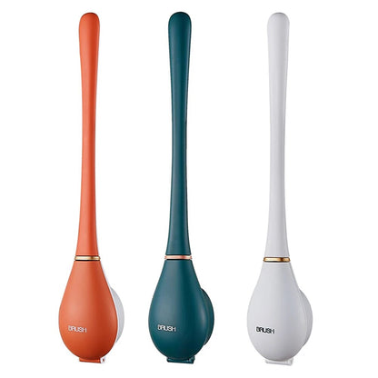 Compact Silicone Toilet Brush for Bathroom Cleaning