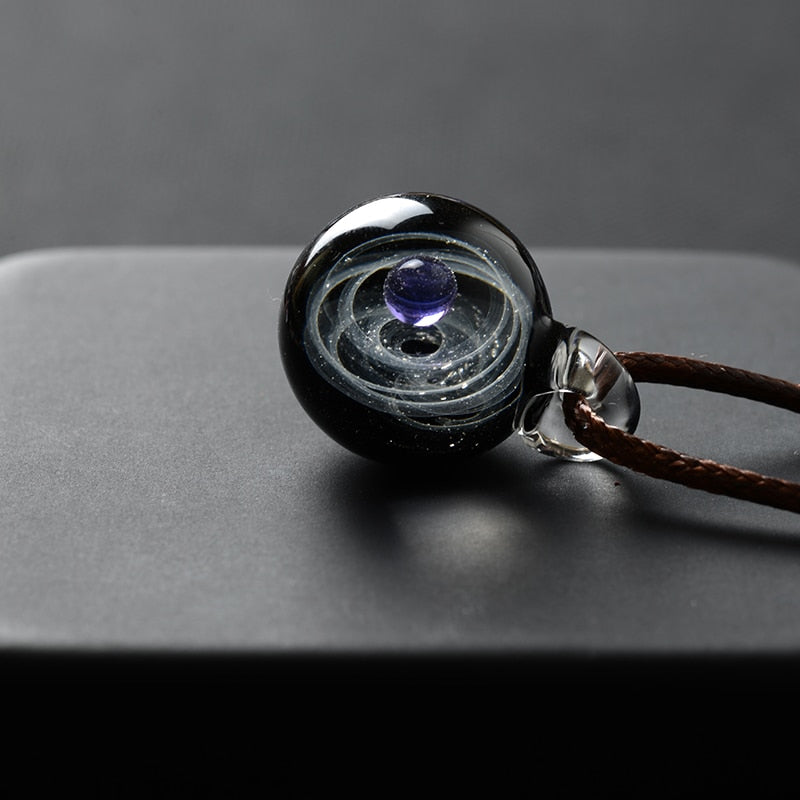 Colorful Galaxy Solar System Pendant Necklace