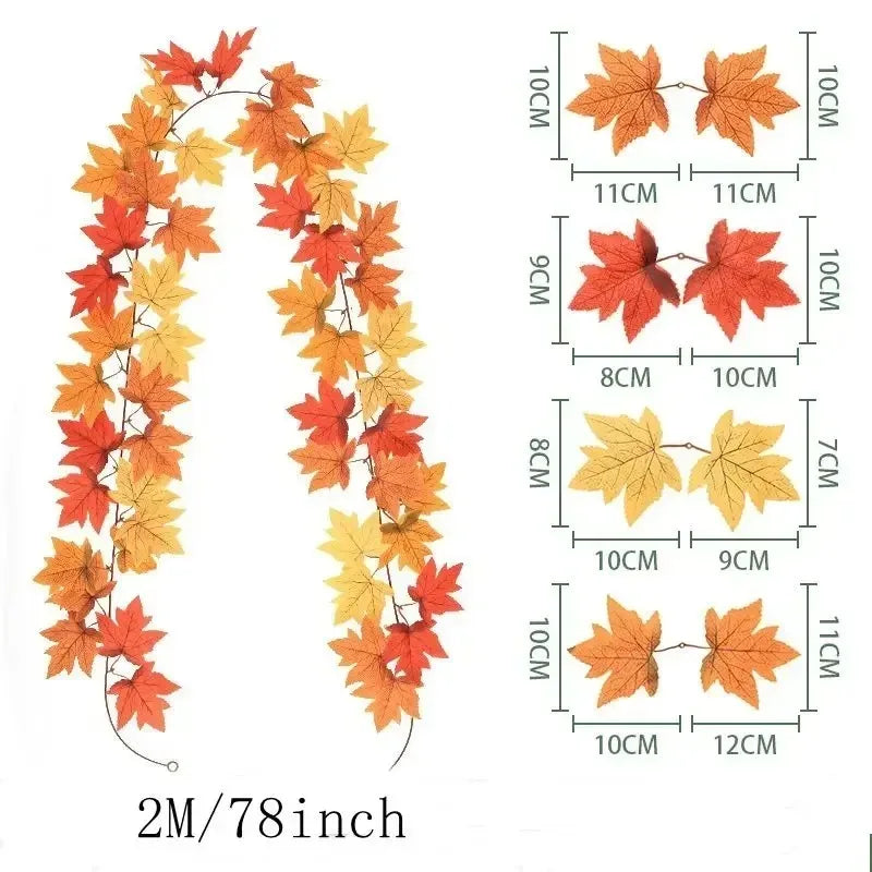 Befez Autumn Artificial Leaf Garland for Home Decor