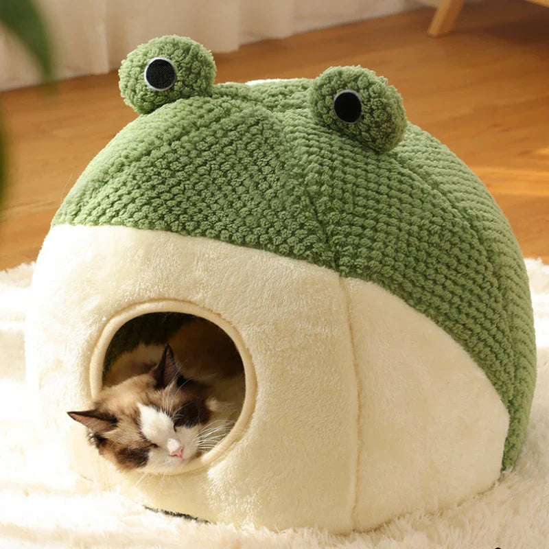 Cozy Pet Hideaway Plush Frog House