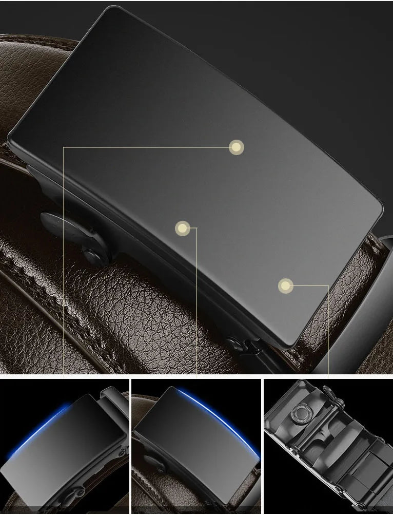 Premium Leather Men's Automatic Buckle Belt
