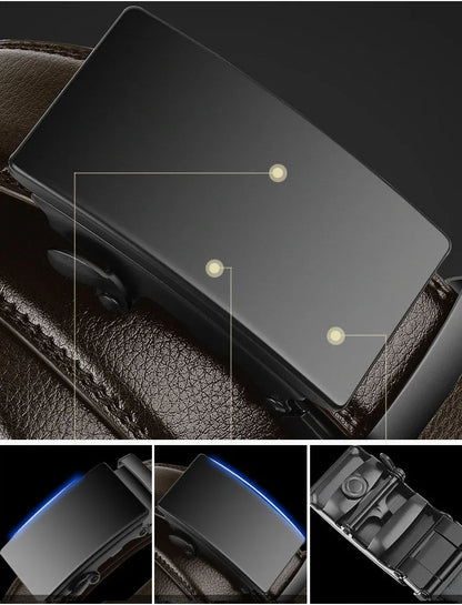 Premium Leather Men's Automatic Buckle Belt