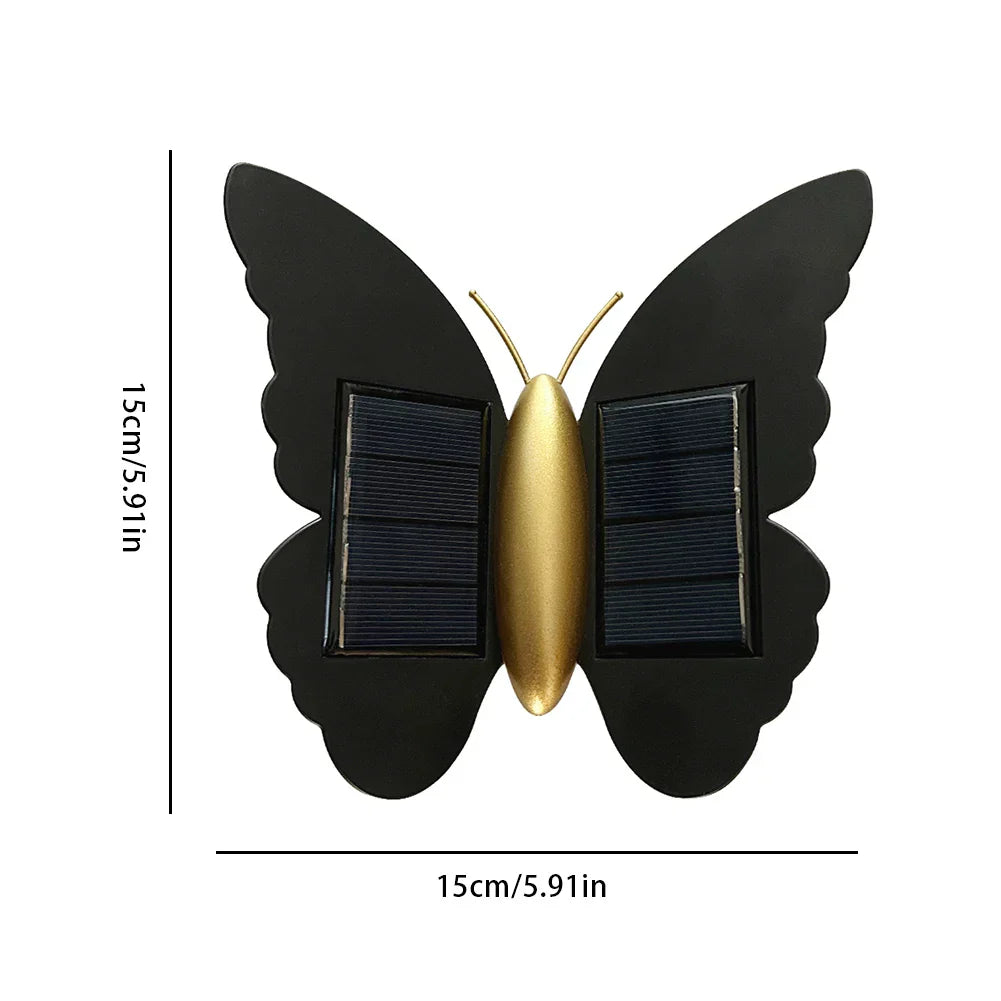 Solar Powered Butterfly Wall Lamp with Motion Sensor